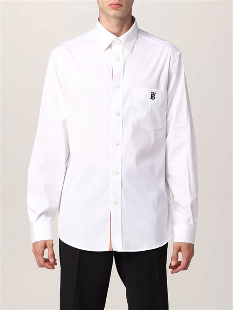 burberry london men's white with blue check one pocket shirt|burberry her men's clothing.